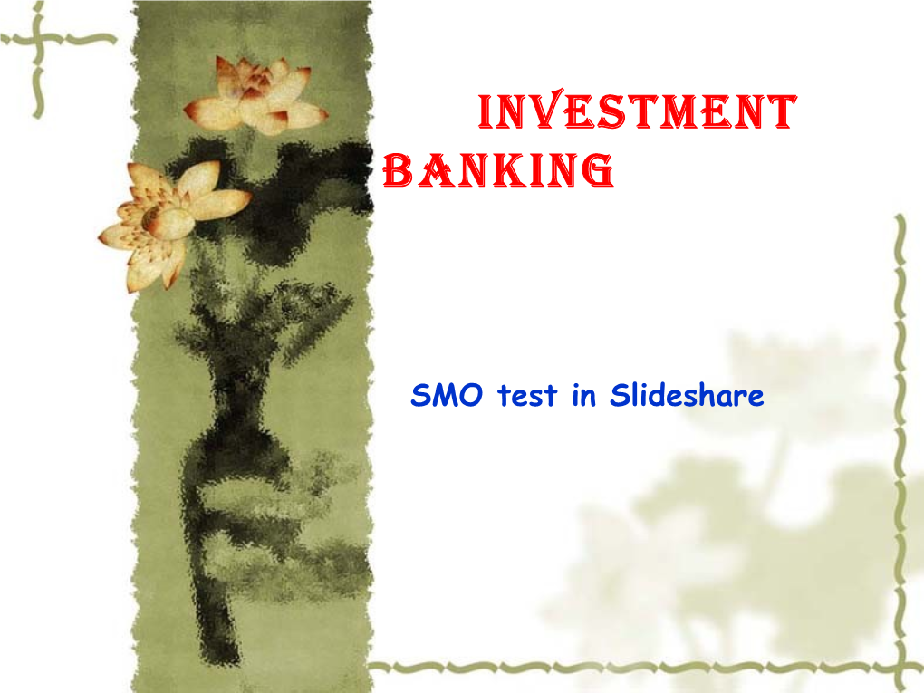 Investment Banking