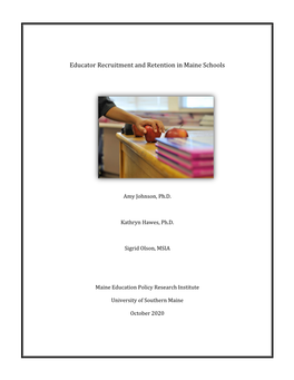 Educator Recruitment and Retention in Maine Schools