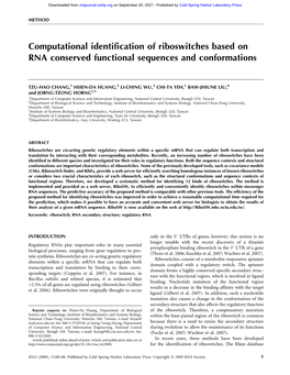 Computational Identification of Riboswitches Based on RNA Conserved Functional Sequences and Conformations