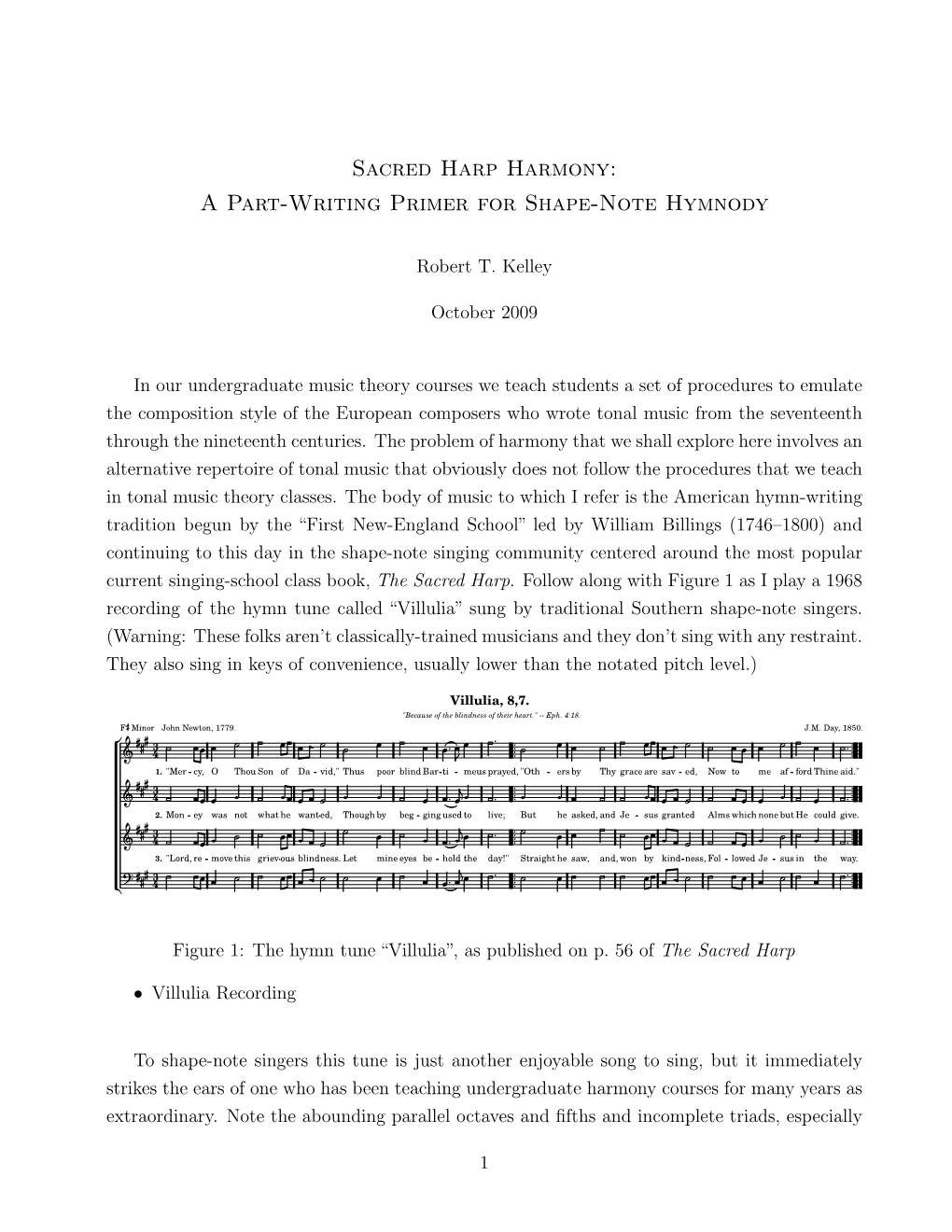 Sacred Harp Harmony: a Part-Writing Primer for Shape-Note Hymnody