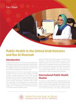 Public Health in the United Arab Emirates and Ras Al Khaimah