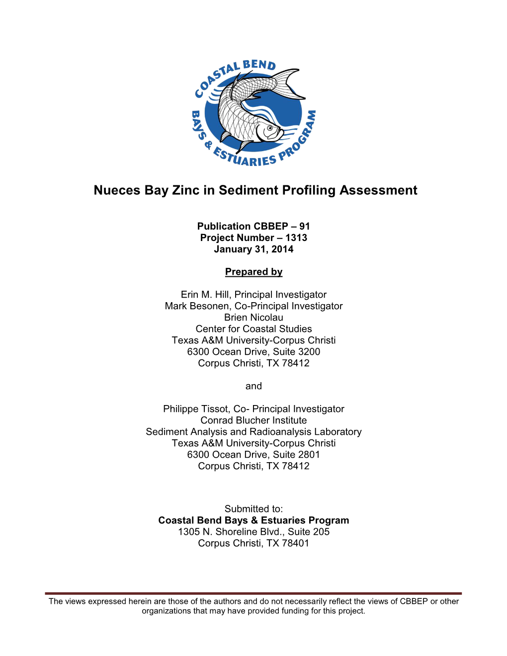 Nueces Bay Zinc in Sediment Profiling Assessment
