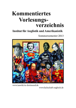 Institut Für Anglistik Und Amerikanistik Einzelheiten Zu Den Veranstaltungen Finden Sich in Den Anschlägen Am Schwarzen Brett, EF 50, 3