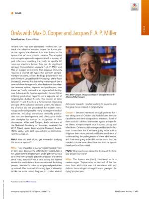 Qnas with Max D. Cooper and Jacques F. A. P. Miller