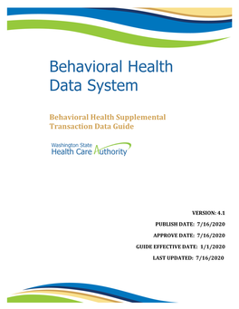 Behavioral Health Data System