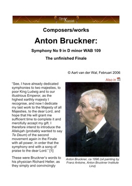 Anton Bruckner's Symphony No 9 in D Minor WAB