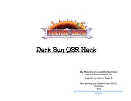 Dark Sun OSR Hack