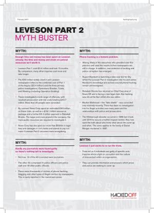 Leveson Part 2 Myth Buster