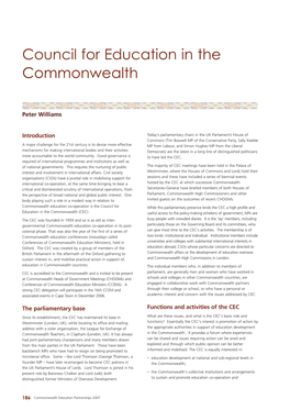 Council for Education in the Commonwealth
