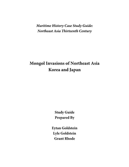 Mongol Invasions of Northeast Asia Korea and Japan