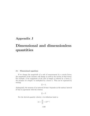 Dimensional and Dimensionless Quantities