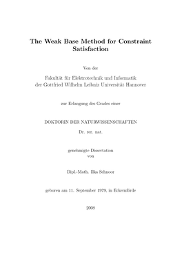 The Weak Base Method for Constraint Satisfaction