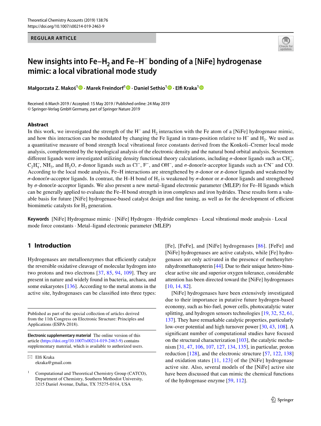 New Insights Into Fe–H and Fe–H Bonding of A