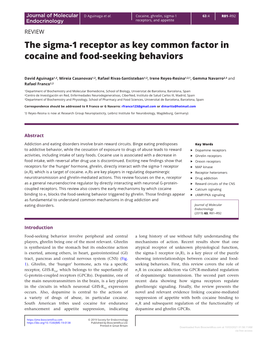 The Sigma-1 Receptor As Key Common Factor in Cocaine and Food-Seeking Behaviors