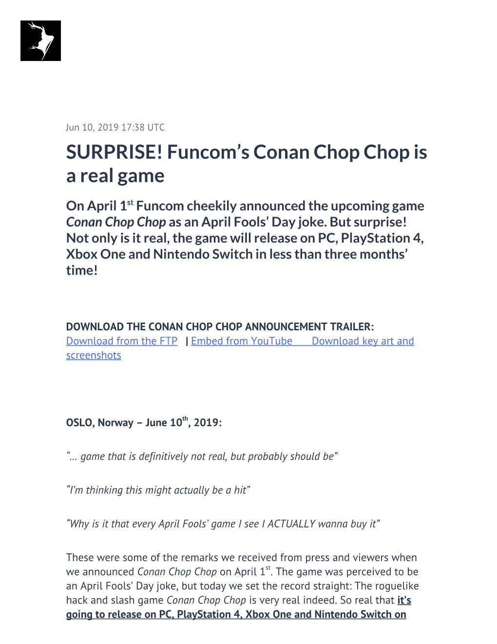 Funcom's Conan Chop Chop Is a Real Game