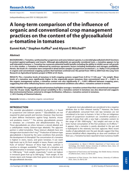 A Longterm Comparison of the Influence of Organic And