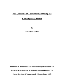 Neil Gaiman's the Sandman: Narrating the Contemporary World