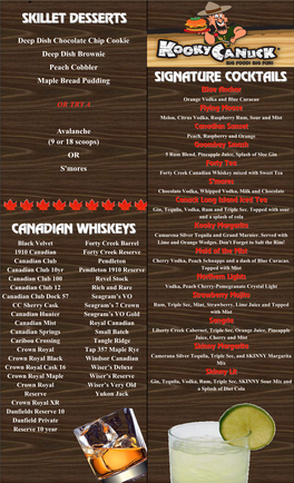 Canadian Whiskeys Skillet Desserts Signature