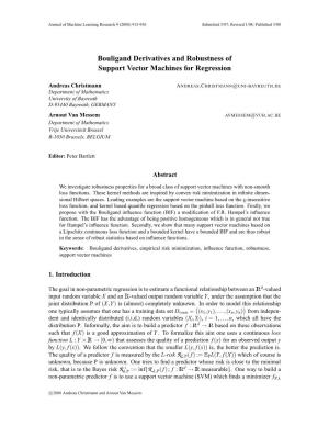 Bouligand Derivatives and Robustness of Support Vector Machines for Regression