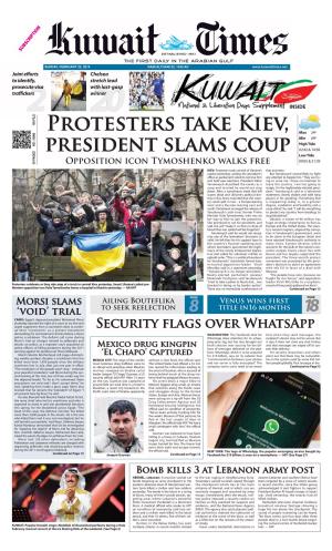 Protesters Take Kiev, President Slams Coup Morsi Slams ‘Void’ Trial Continued from Page 1 Pages by Its Supporters