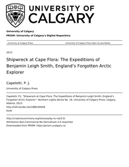 Shipwreck at Cape Flora: the Expeditions of Benjamin Leigh Smith, England’S Forgotten Arctic Explorer