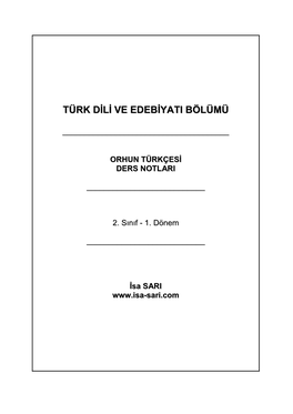 Orhun Türkçesi Ders Notlari