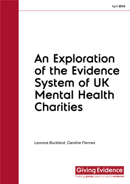 An Exploration of the Evidence System of UK Mental Health Charities