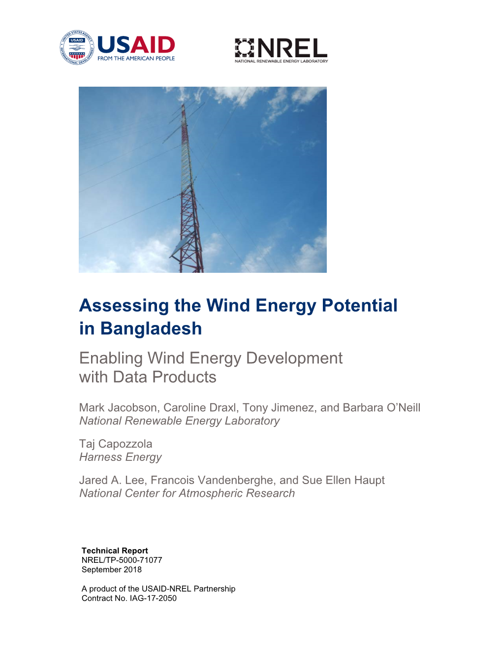 Assessing the Wind Energy Potential in Bangladesh Enabling Wind Energy Development with Data Products