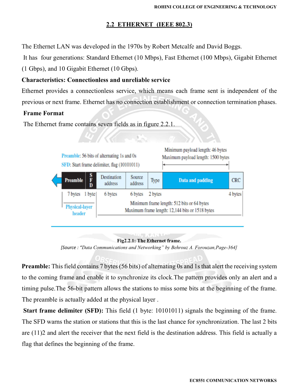 2.2 Ethernet (Ieee 802.3)