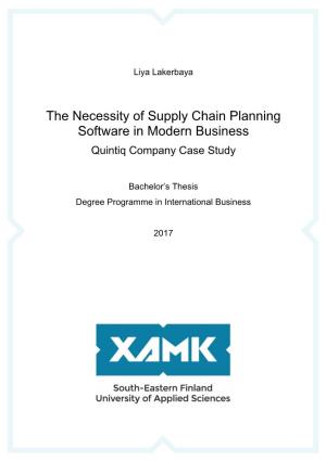 The Necessity of Supply Chain Planning Software in Modern 63 Pages Business