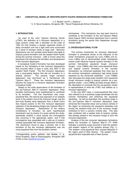 14B.1 CONCEPTUAL MODEL of WESTERN NORTH PACIFIC MONSOON DEPRESSION FORMATION J. C. Beattie1 and R. L. Elsberry2 1 U. S. Naval