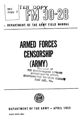 Armed Forces Censorship (Army)