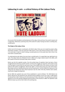 A Critical History of the Labour Party