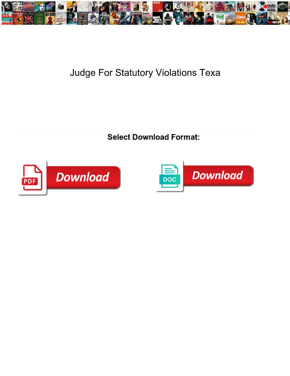 Judge for Statutory Violations Texa