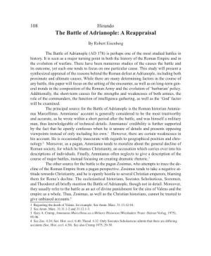 The Battle of Adrianople: a Reappraisal