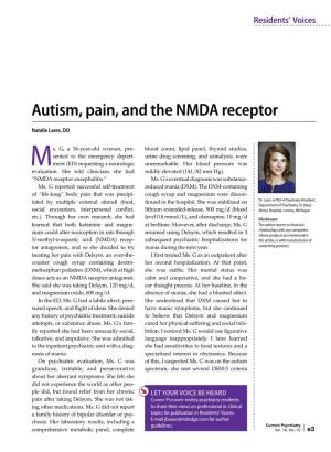 Autism, Pain, and the NMDA Receptor