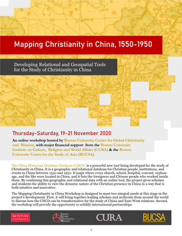 Mapping Christianity in China, 1550-1950