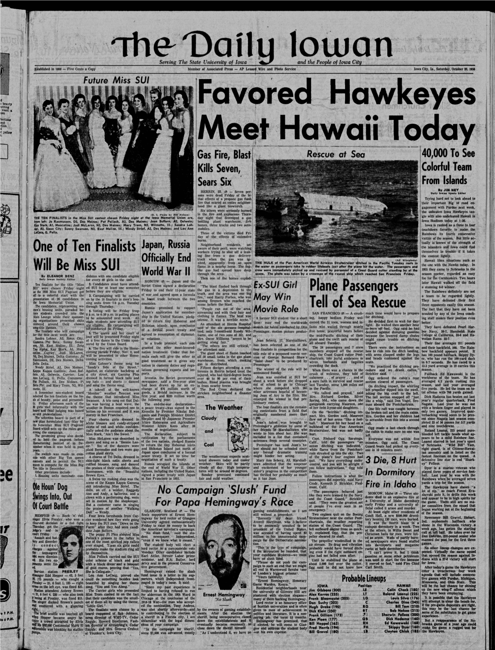 Daily Iowan (Iowa City, Iowa), 1956-10-20