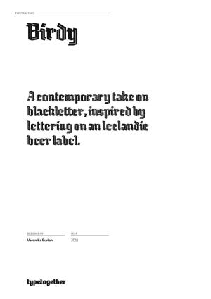 A Contemporary Take on Blackletter, Inspired by Lettering on an Icelandic Beer Label