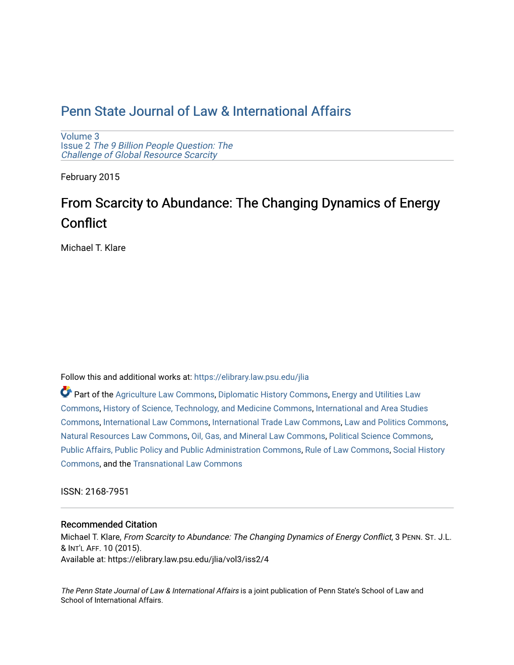 The Changing Dynamics of Energy Conflict