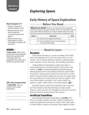 Early History of Space Exploration Directions: Unscramble Each Word