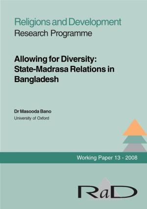 State-Madrasa Relations in Bangladesh