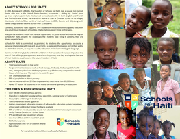 About Schools for Haiti About Haiti Children & Education