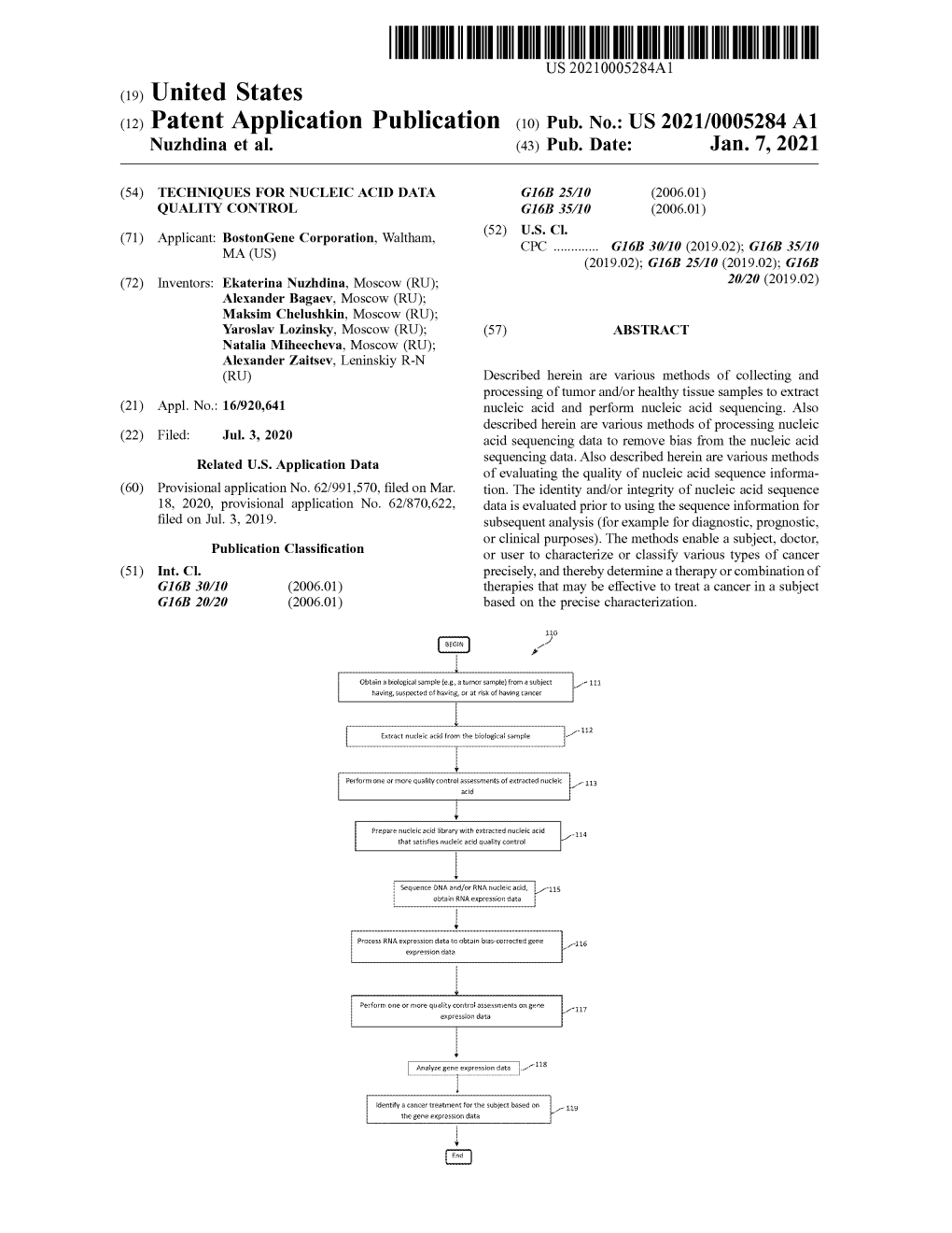 ( 12 ) Patent Application Publication ( 10 ) Pub . No .: US 2021/0005284 A1 Nuzhdina Et Al