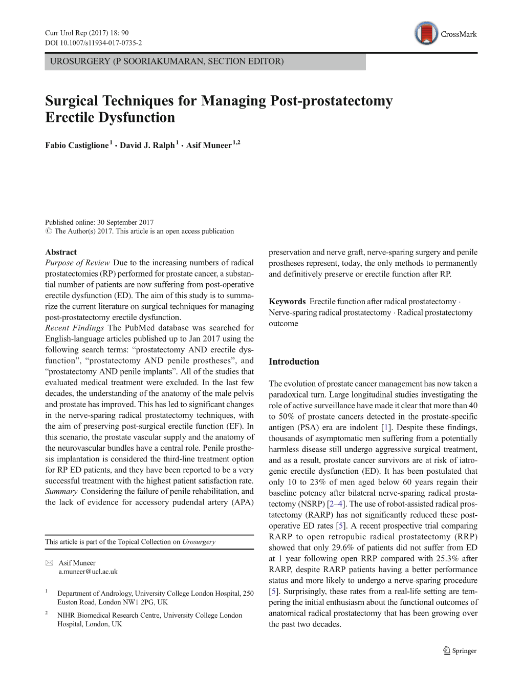 Surgical Techniques for Managing Post-Prostatectomy Erectile Dysfunction