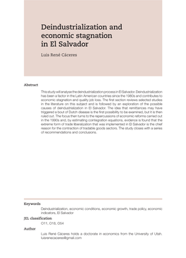Deindustrialization and Economic Stagnation in El Salvador