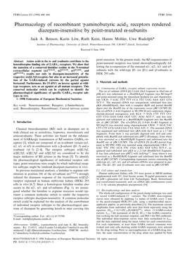 Pharmacology of Recombinant Q-Aminobutyric Acid E Receptors