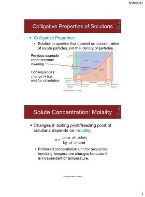 Solute Concentration: Molality
