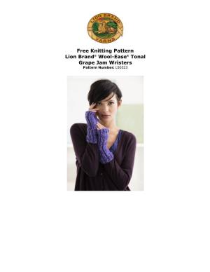 Free Knitting Pattern Lion Brand® Woolease® Tonal Grape Jam