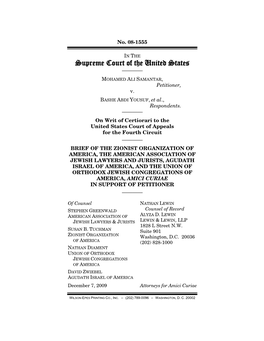 IN the Supreme Court of the United States ———— MOHAMED ALI SAMANTAR, Petitioner, V